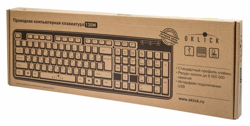 Клавиатура Oklick 130M (USB, black)