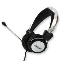 Наушники Velton VLT-HV82 (накладные закрытые, с микрофоном, 1.8m, black-silver)