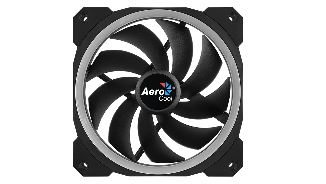 Вентилятор AeroCool Orbit (120x120x25mm, Hydro, 1200rpm, 14dBa, 3+4pin, RGB ready LED, black) RTL