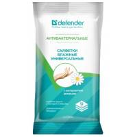 Салфетки Defender (CLN30330, 15 шт., универсальные, антибактериальные, в мягкой упаковке)
