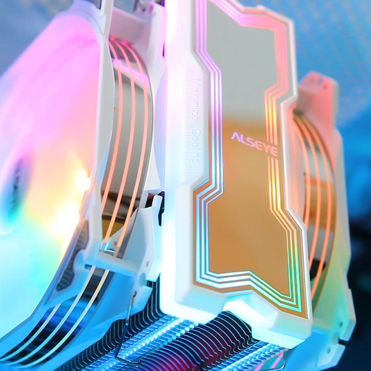 Вентилятор ALSEYE MAX M120-P (120x120x25mm, Hydro, 1200rpm, 20dBa, 3+4pin, rainbow LED, transparent) RTL