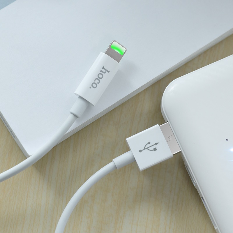 Кабель USB 2.0 Am - Lightning 1.0m (X43, 2.4A, быстрая зарядка, white) hoco