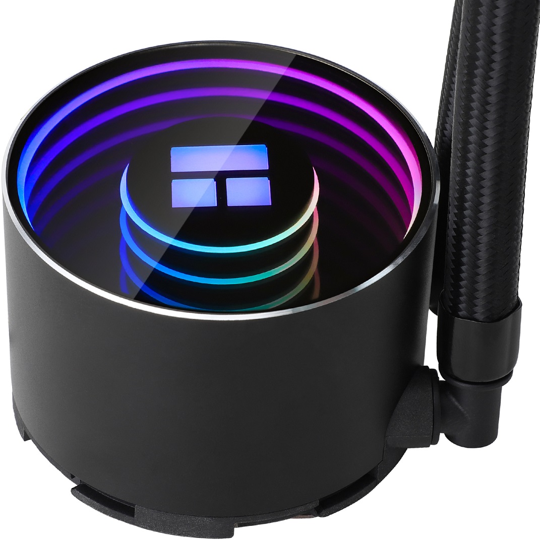 Водяное охлаждение Thermalright Frozen Notte 240 Black ARGB V2 (1150/1151/1155/1156/1200/1700/1851/2011/2066/AM3/AM4/AM5, Радиатор: Al, Водоблок: Cu, 2 вентилятора: S-FDB, 120mm, <2000rpm, <28dBa, 4pin, PWM, ARGB,  Помпа: 5300rpm, 28dBa, 4pin, 250W, ARGB,