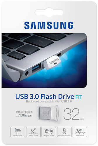 Флеш накопитель USB 3.0 32Gb Samsung FIT (MUF-32BB/APC, 130Mb/s, white)