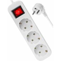 Сетевой удлинитель Defender S318 (3 розетки, 1,8 метра, 10A, white) OEM
