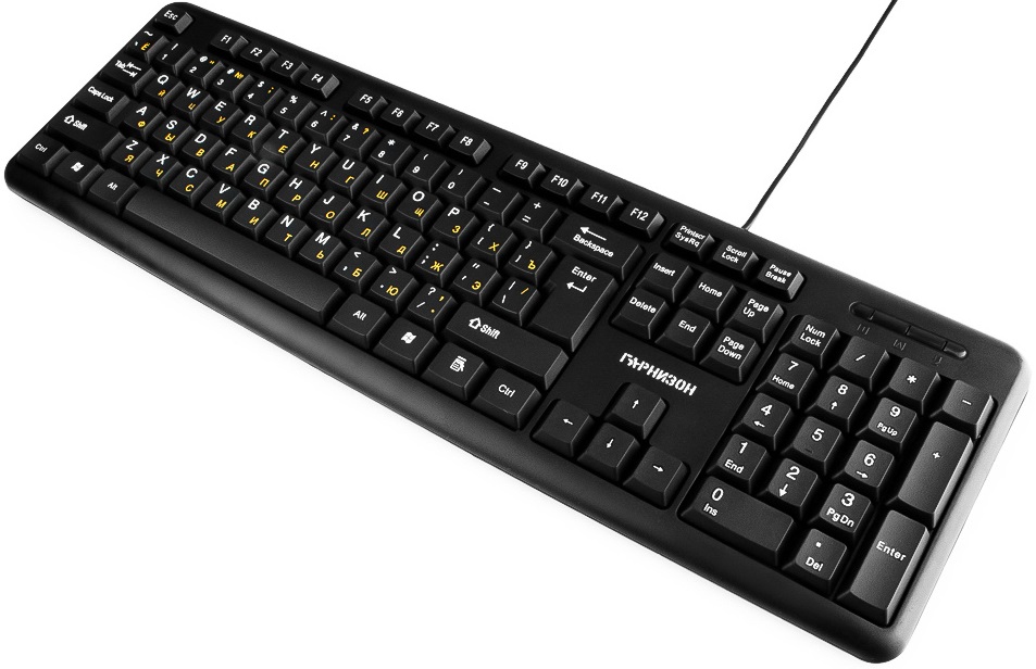 Клавиатура Гарнизон GK-100XL (USB, 2m, black)