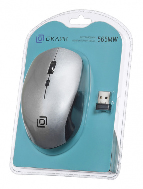 Мышь беспроводная Oklick 565MW (optical, 1600dpi, AA, black-silver)