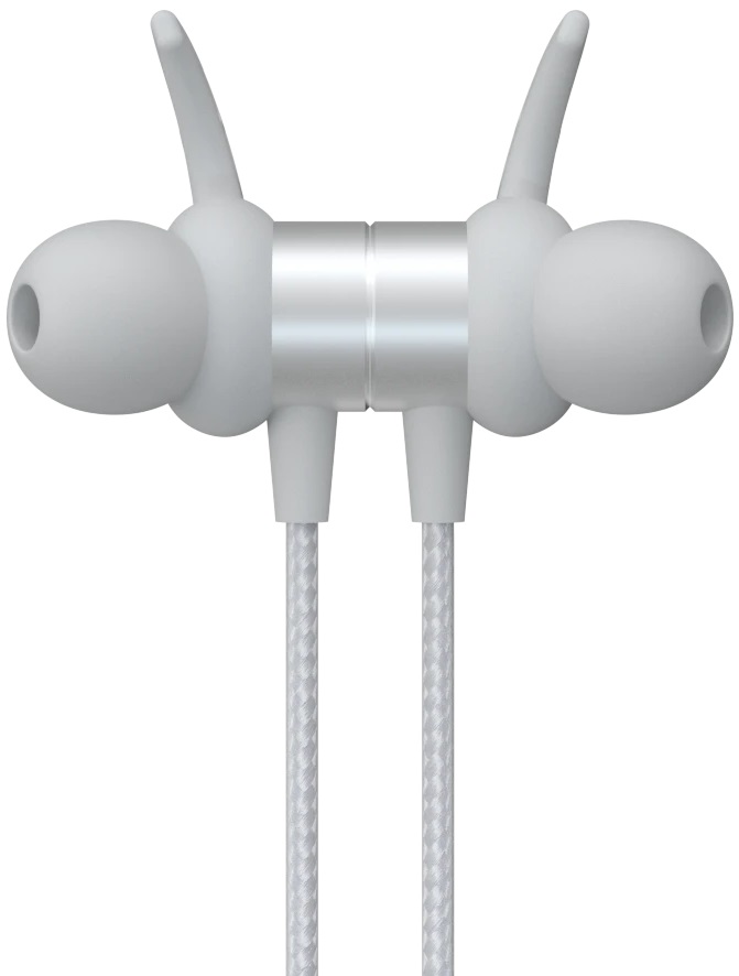 Гарнитура Elari BeatBand (затычки, беспроводная, Bluetooth 5.0, с микрофоном, до 10 часов работы от батареи, IPX4, white-silver)