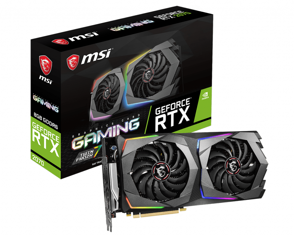 Видеокарта MSI GF RTX2070 GAMING 8Gb (RTX 2070 GAMING 8G, 256bit, GDDR6, HDMI+3xDP+USB Type-C) RTL