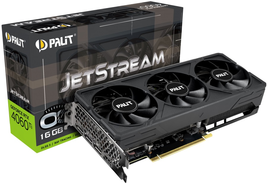 Видеокарта Palit GF RTX4060Ti JETSTREAM OC 16Gb (128bit, GDDR6, HDMI+3xDP) RTL