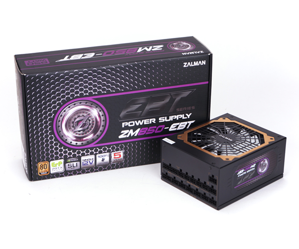 Блок питания ZALMAN 850W (ZM850-EBT, 80+ Gold, 140mm, 20+8+4+4+4pin, 6*PCI-E 6+2pin, 12*SATA, 8*HDD, FDD, Modular) RTL