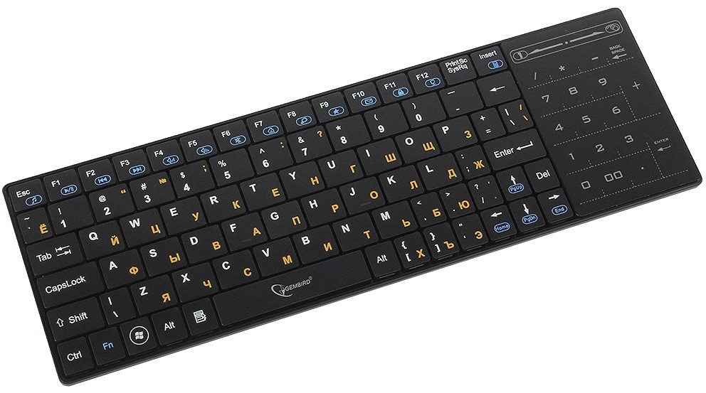 Клавиатура беспроводная Gembird KB-315 (тачпад, для Смарт ТВ, black)