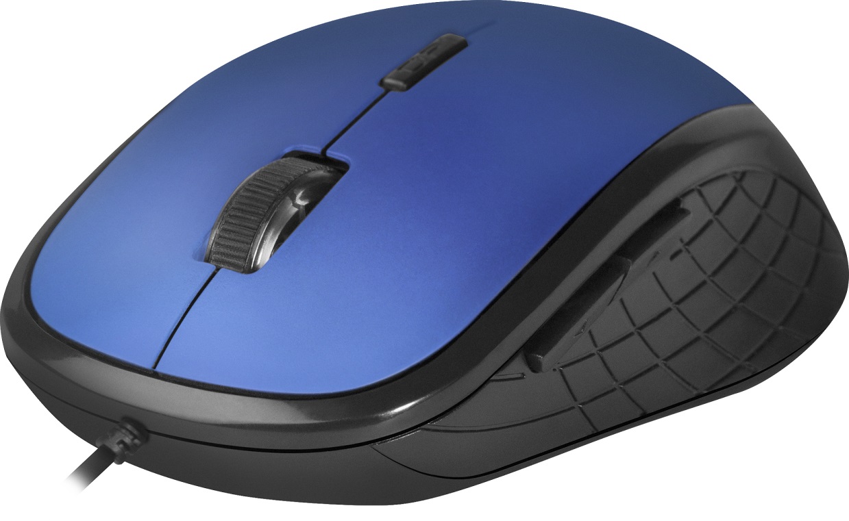 Мышь Defender Accura MM-520 (USB, optical, 1600dpi, бесшумный клик, black-blue)