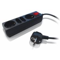 Сетевой фильтр PC PET (4 розетки, 3 м, черный, AP02009-3-BK) OEM