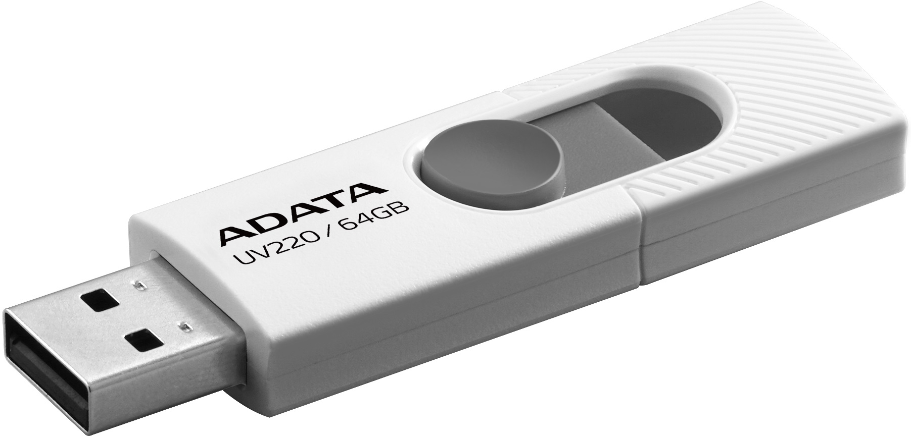 Флеш накопитель USB 2.0 64Gb ADATA UV220 (AUV220-64G-RWHGY, white-grey)