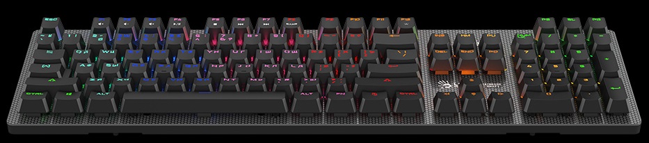 Клавиатура A4Tech Bloody B810R (USB, механическая, поддержка ПО Bloody KeyDominator (для создания макросов, профилей, полной настройки RGB подсветки), 8 клавиш WASD с оптическими переключателями, игровая, black)