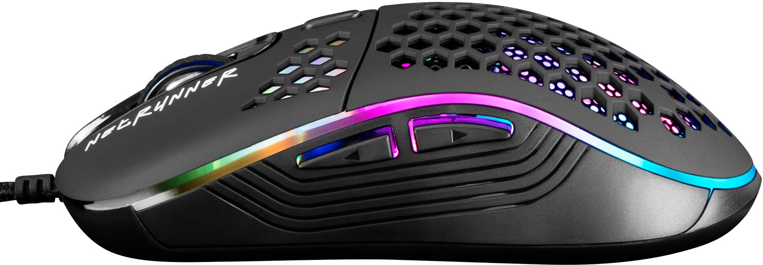 Мышь Oklick NETRUNNER 713G (USB, optical, 3200dpi, игровая, подсветка, 1.5m, black)