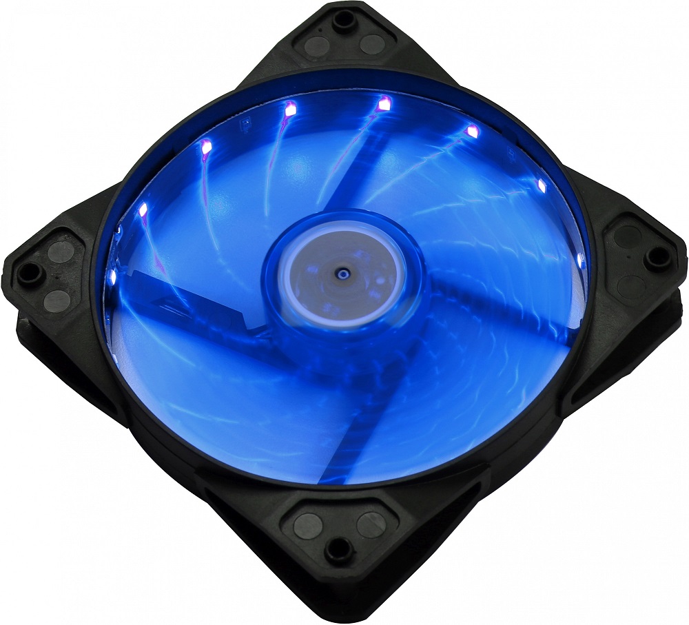 Вентилятор Digma DFAN-LED-BLUE (120x120x25mm, Hydro, 1200rpm, 23dBa, 3+4pin, blue LED, black-blue) RTL