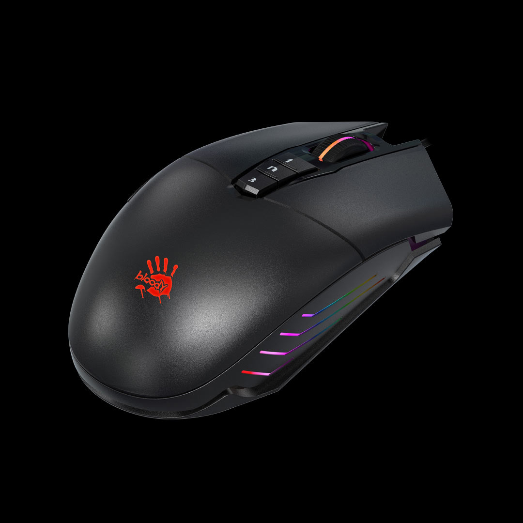 Мышь A4Tech Bloody P91 (USB, optical, 5000dpi, игровая, RGB подсветка, stone black)