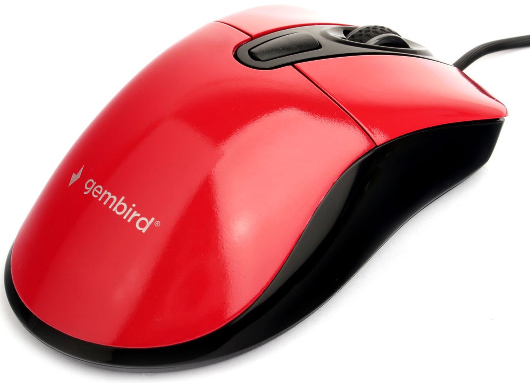 Мышь Gembird MOP-415-R (USB, optical, 2400dpi, 1.4m, black-red)