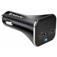 Зарядное устройство от прикуривателя Defender UCA-31 (12-24V, 2*USB разъёма, 1.1A, black)