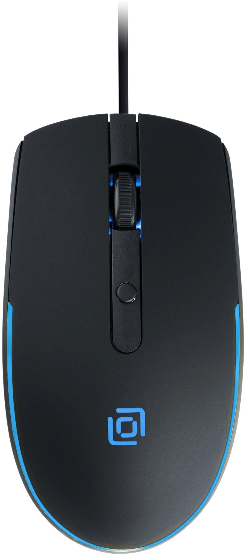 Мышь Oklick 100M (USB, optical, 1600dpi, подсветка, soft-touch, 1.6m, black)