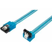 Кабель интерфейсный SATA 0.5m (CC-SATAM-DATA90-TR-50CM, угловой разъём, защёлки, tranparency-blue) Cablexpert