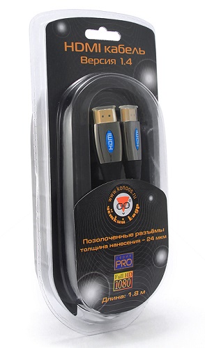 Кабель HDMIm-HDMIm 4.5m (KCP-HDMI-5, ver.1.4, с позолоченными контактами, нейлоновая оплётка, black) Konoos