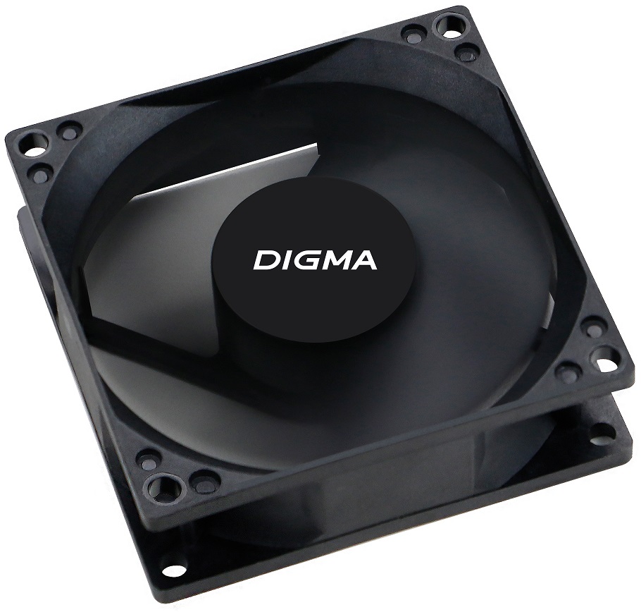 Вентилятор Digma DFAN-80 (80x80x25mm, Hydro, 1800rpm, 23dBa, 3+4pin, black) RTL
