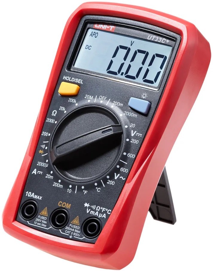 Мультиметр UNI-T UT33C+ (компактный, противоударный, black-red)