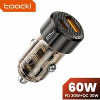 Зарядное устройство от прикуривателя Toocki TQ-CC25A (12/24V - USB, USB Type-C, 5V/3А, 9V/3A, 12V/2.5A, 30+30W max, black)