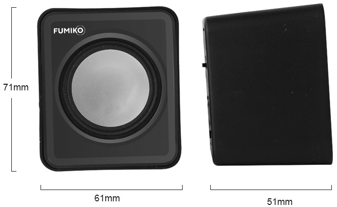 Колонки FUMIKO CAMPUS (1W, USB, black)