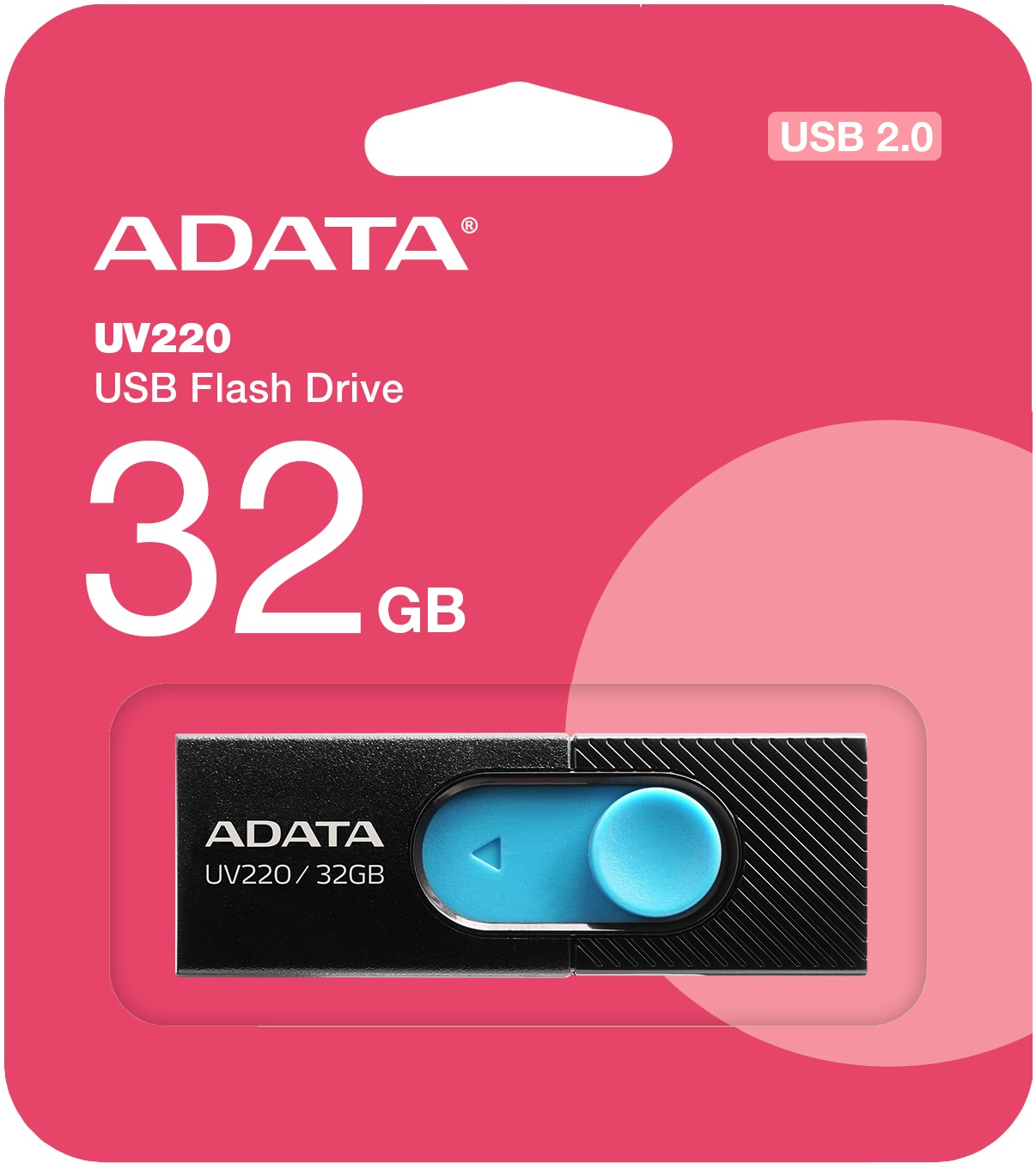 Флеш накопитель USB 2.0 32Gb ADATA UV220 (AUV220-32G-RBKBL, black-blue)