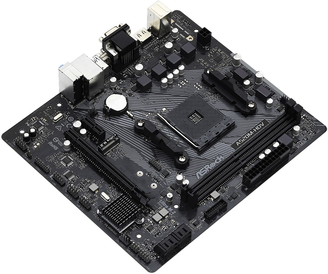 Материнская плата ASRock A520M-HDV (AM4, mATX) RTL