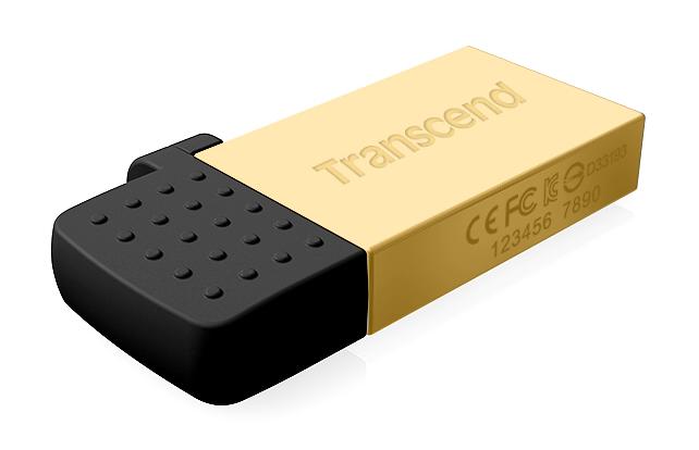 Флеш накопитель USB 2.0 8Gb Transcend JetFlash 380G (TS8GJF380G, OTG, gold)