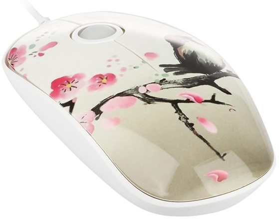 Мышь QUMO Serenity M43 (USB, optical, 1000dpi, синяя подсветка, 1.5m, waterprinting)