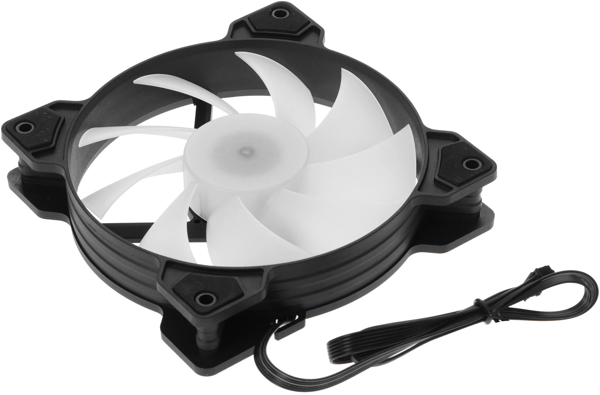 Вентилятор Powercase M2 6P (120x120x25mm, Hydro, 1200rpm, 30dBa, 6pin, PWM, ARGB, black-white) OEM