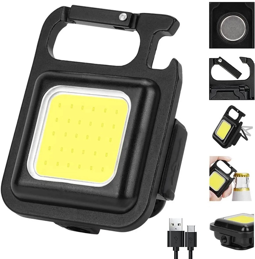 Светодиодный карманный фонарик COB (500mAh, 1500lm, Type-C, black)