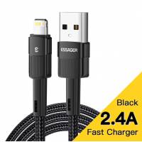 Кабель USB 2.0 Am - Lightning 1.0m (EXCL-XC01, нейлоновая оплётка, black) Essager