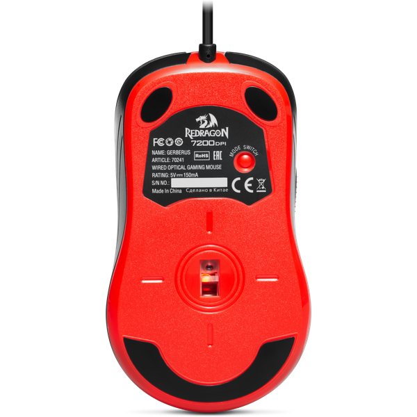 Мышь Redragon GERDERUS (USB, optical, 7200dpi, игровая, подсветка, black-red)