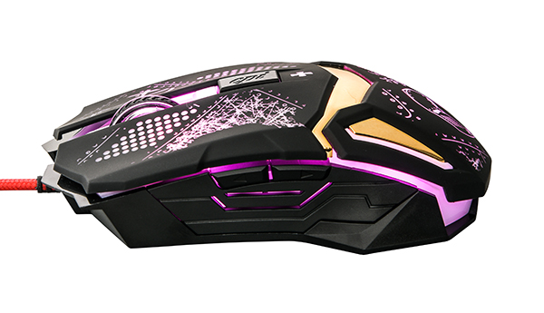Мышь QUMO Helmet M31 (USB, optical, 3200dpi, игровая, динамическая подсветка, 1.6m, black)