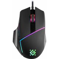 Мышь Defender Warfame GM-880L (USB, optical, 12800dpi, 1000Hz, RGB подсветка, игровая, редактор макросов, эмуляция клавиш клавиатуры, soft-touch, 1.7m, ферритовый фильтр, black)