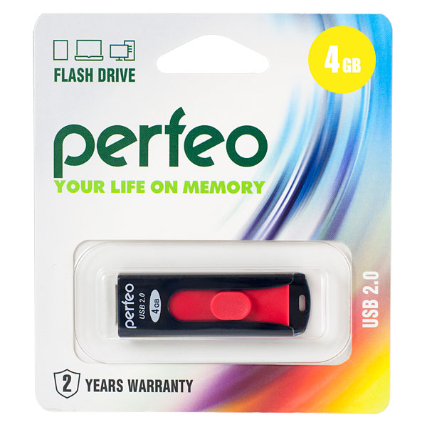 Флеш накопитель USB 2.0 4Gb Perfeo S01 (PF-S01B004, black)