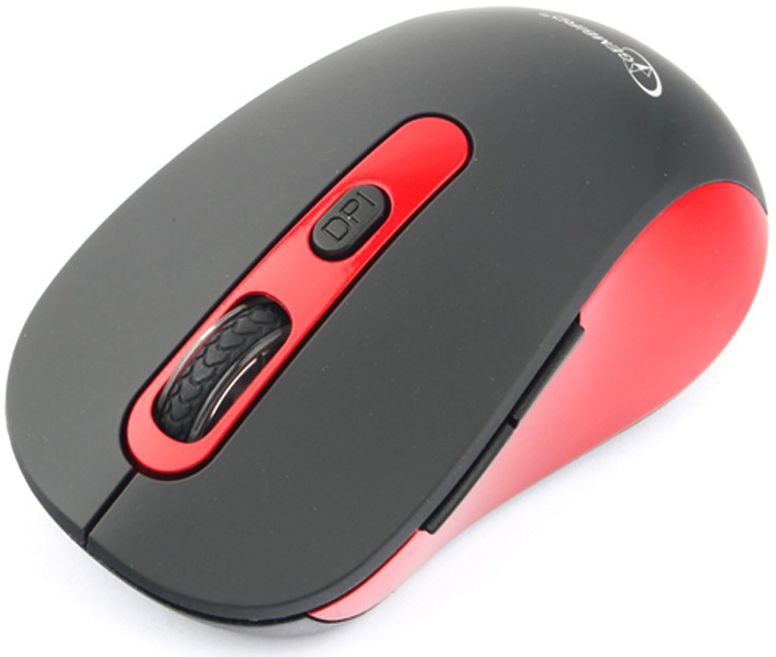 Мышь беспроводная Gembird MUSW-221-R (optical, 1600dpi, AA, black-red)