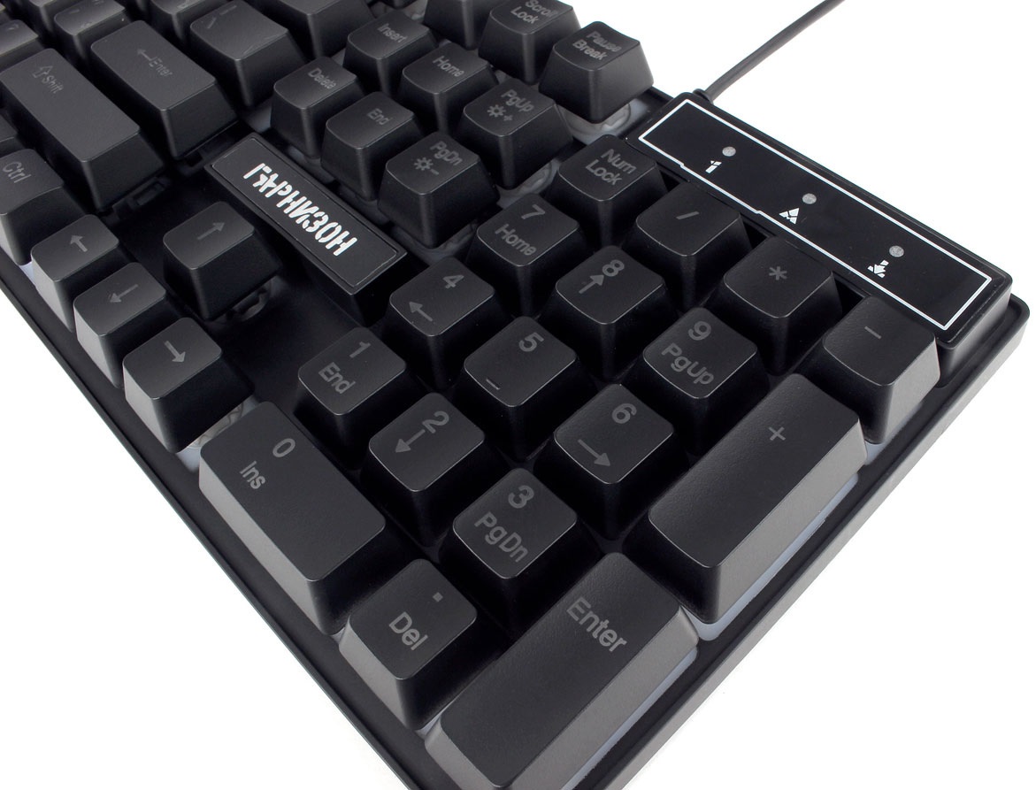 Клавиатура Гарнизон GK-200GL (USB, регулируемая радужная подсветка, мультимедийная, игровая, black)