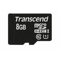 Карта памяти SDmicro Card 8Gb Transcend (TS8GUSDCU1, Class 10, UHS-I, 90MB/s, без адаптера)