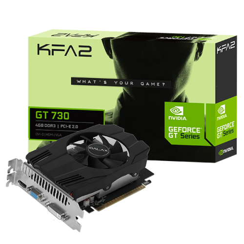 Видеокарта KFA2 GF GT730 4Gb (GT730, 64bit, DDR3, DVI+HDMI+CRT) RTL