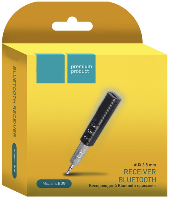 Ресивер Bluetooth Dream B09 (v4.1, 10m, 3,5 Jack, микрофон, black)
