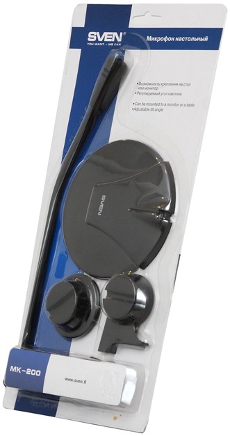 Микрофон Sven MK-200 (возможность крепления на стол или монитор, 1.8m, black)