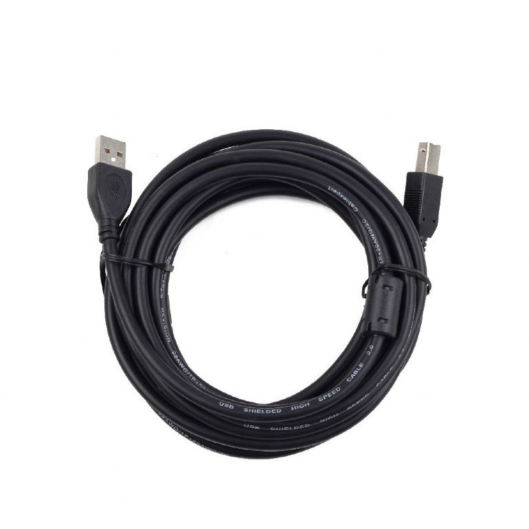 Кабель USB 2.0 Am - Bm 4.5m (CCF2-USB2-AMBM-15, 2 ферритовых фильтра, экранированный, пакет, black) Cablexpert
